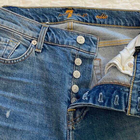 NWOT 7 For all Mankind Two toned light wash jeans Womens size 26 Edie Patchwork - Picture 8 of 8
